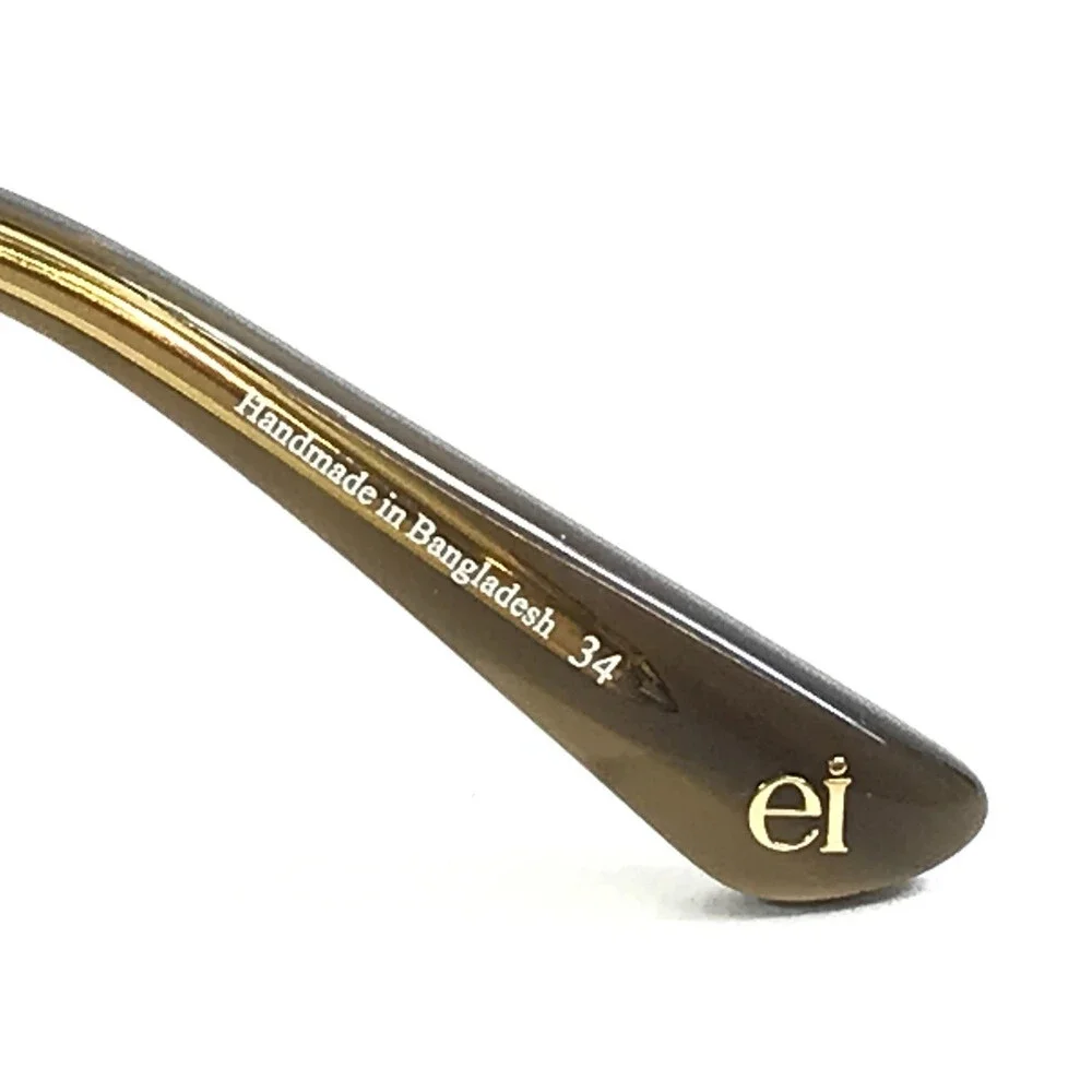 Elliott Ives Eyeglasses Frames Lobelia HI Brown Horn Gold Cat Eye 51-17-135